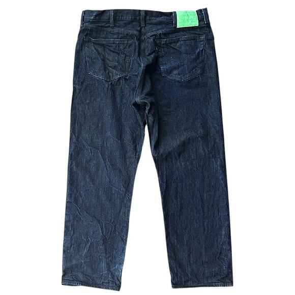 Levi 501 Straight Fit Green Button Fly Dark Wash Jeans Men's 42x32 - Picture 5 of 9